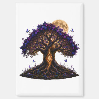 Amethyst-goldener-Mond-Baum-Magnet Magnet