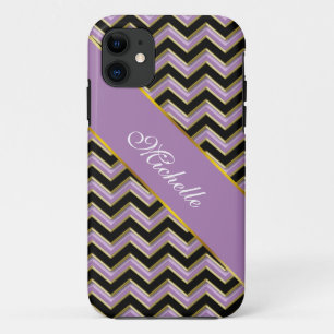 Amethyst Goldschwarz-Zickzack-Muster Case-Mate iPhone Hülle