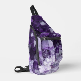 Amethyst Healing Crystal Cluster Crossbody Bag
