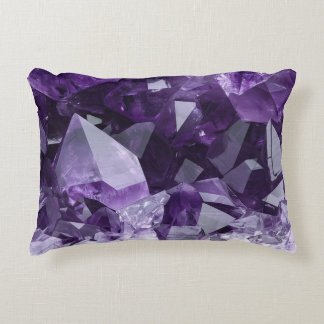 Amethyst Healing Crystal Cluster Dekokissen (Vorderseite)