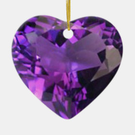 Amethyst Heart Keramikornament