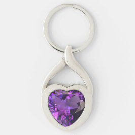 Amethyst Heart Schlüsselanhänger