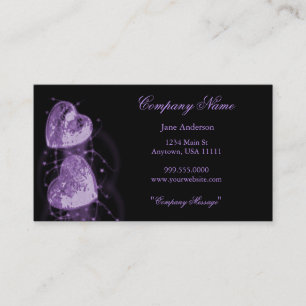 Amethyst Hearts Business Card Visitenkarte