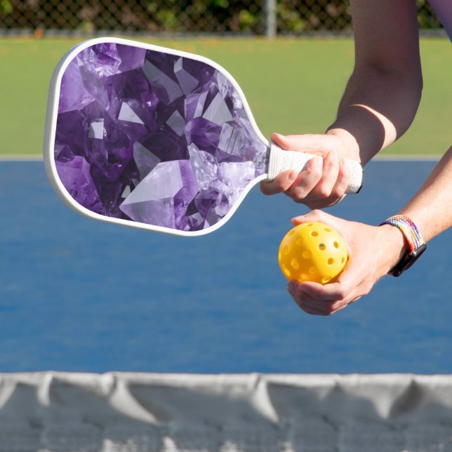 Amethyst Heil Kristallcluster Pickleball Schläger (InSitu)