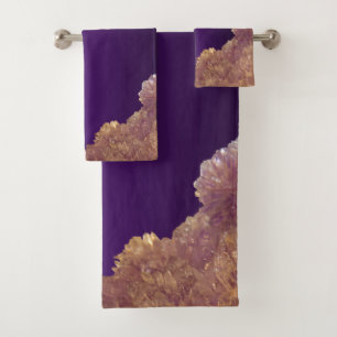 Amethyst heilende Kristalle Badhandtuch Set