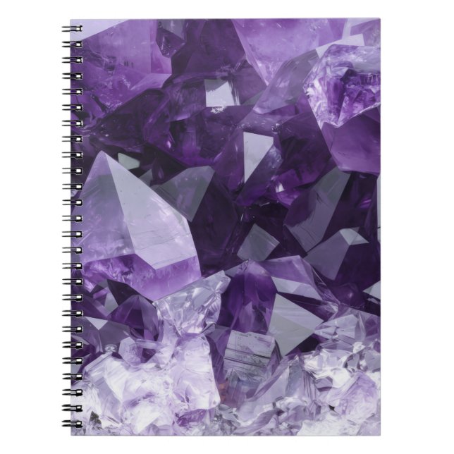 Amethyst-Heilsteincluster Notizblock (Vorderseite)