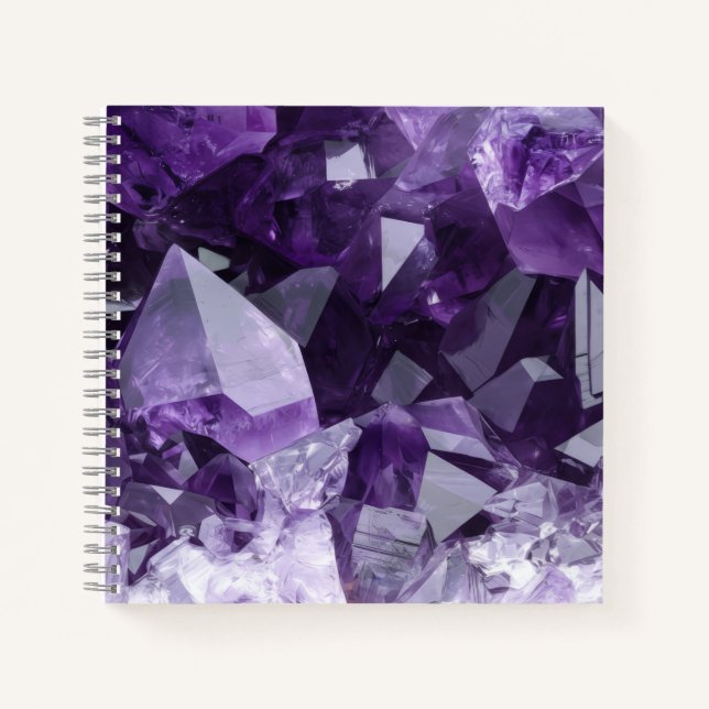 Amethyst-Heilsteincluster Notizbuch (Vorderseite)