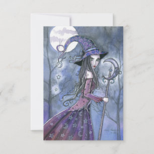 Amethyst-Hexe Halloween-Postkarte Karte