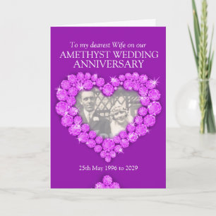 Amethyst Hochzeit Jubiläum Ehefrau Foto Karte