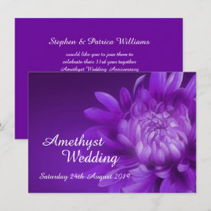 Amethyst-Hochzeitseinladung 33. Einladung