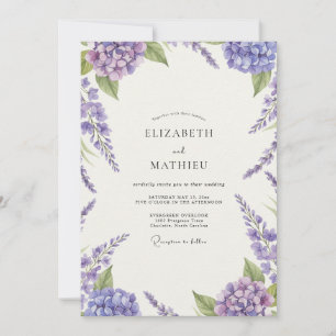 Amethyst-Hortensien-Wisteria-Hochzeit Einladung