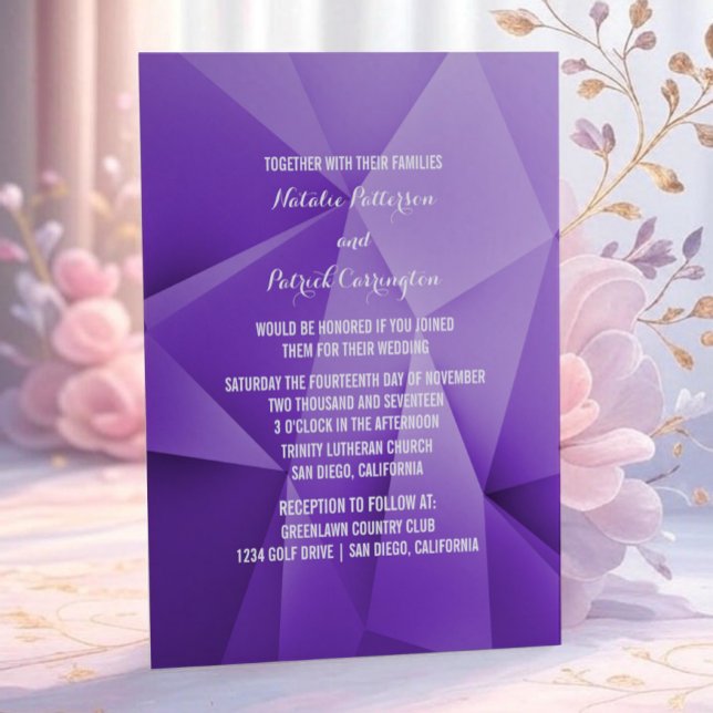 Amethyst Jewel Tones Wedding Einladung (Amethyst Jewel Tones Wedding Invitation)