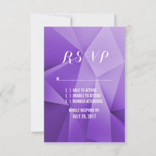 Amethyst Jewel Tones Wedding RSVP Card Karte