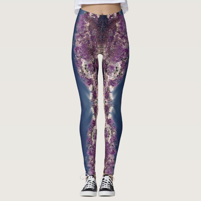 Amethyst Kaleidoskop-Leggings mit Mond-Phasen Leggings (Vorderseite)