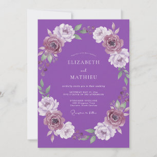 Amethyst-Kranz-Hochzeit Einladung