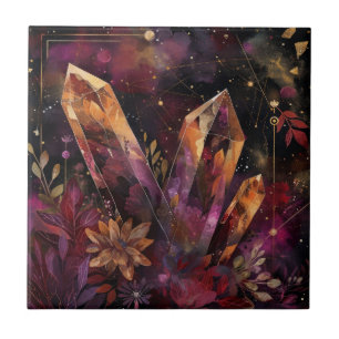 Amethyst-Kristall-Galaxie-Himmelsmuster Fliese