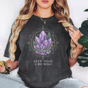 Amethyst-Kristall-Geometrisches "Bewahre Deine Sch T-Shirt