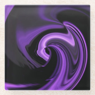 Amethyst Lila Abstraktes Herz Glasuntersetzer