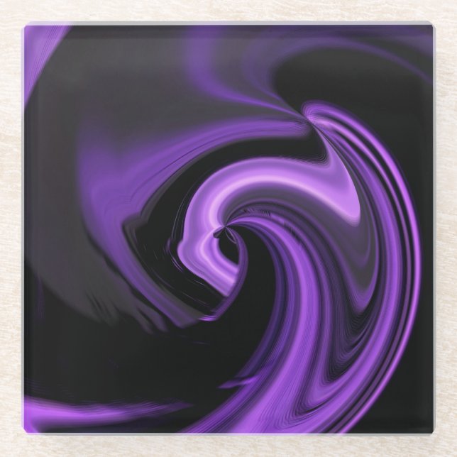 Amethyst Lila Abstraktes Herz Glasuntersetzer (Vorderseite)