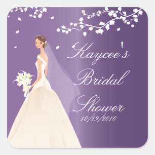 Amethyst Lila Bridge Brautparty Square Sticker