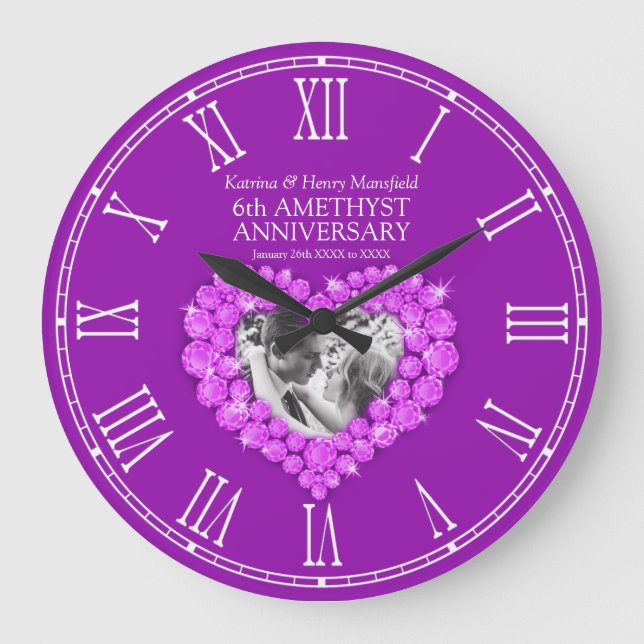 Amethyst lila Foto 6. Große Wanduhr (Vorderseite)