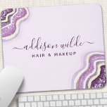 Amethyst Lila Glitzer Agate Geode Luxe Chic Mousepad<br><div class="desc">Amethyst Lila Glitzer Agate Geode Luxe Chic Mouse Pad. Perfekt für Make-ups,  Haarstylisten,  Kosmetologen und mehr!</div>