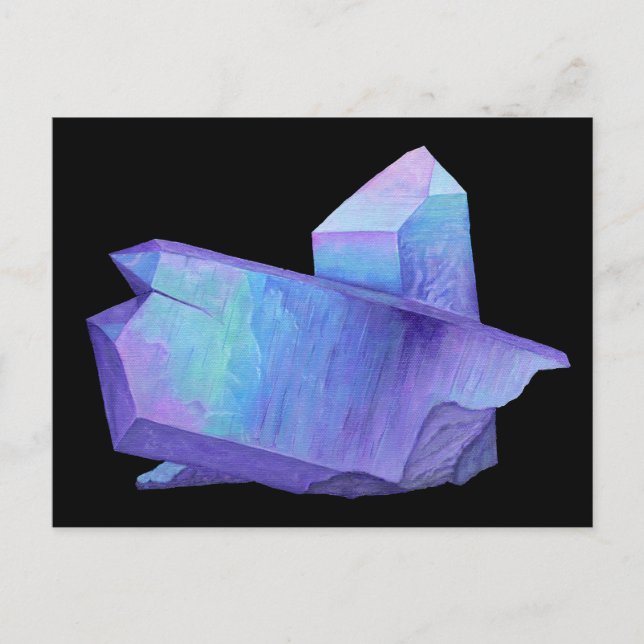 Amethyst-lila-Kristallengel-Aura-Quarzgeode Postkarte (Vorderseite)