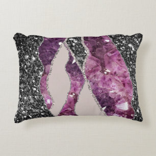 Amethyst Lila Luxus Elegant Liquid Texture Dekokissen