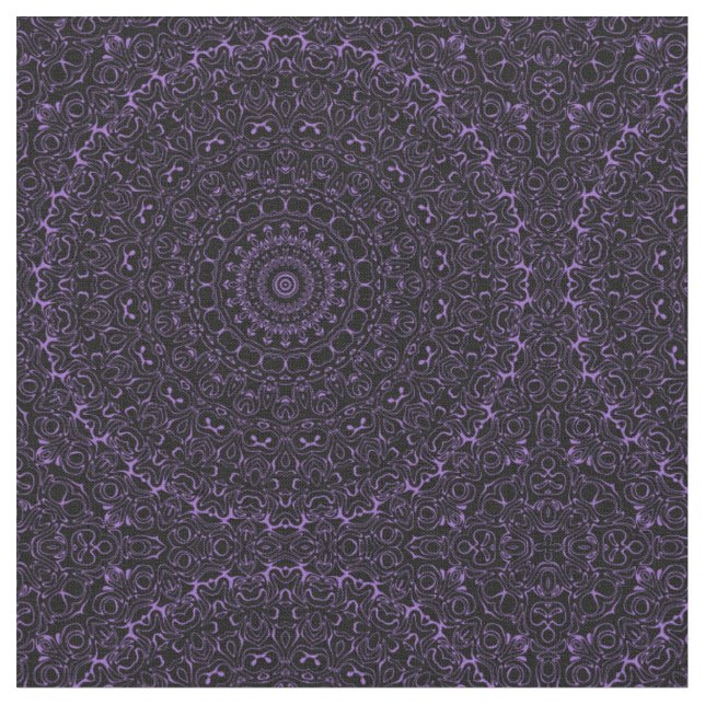 Amethyst Lila Mandala mit komplizierter Symmetrie Stoff (Nahaufnahme)