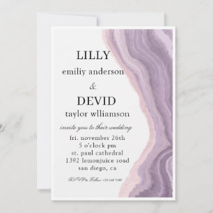 Amethyst Lila Marmor Minimal  Einladung