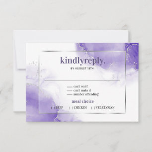 Amethyst Lila Minimalistisch Silver UAWG RSVP Karte