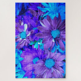 Amethyst Lila N Türkise Daisies Puzzle