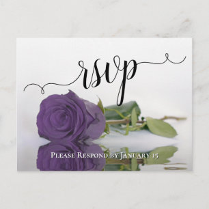 Amethyst Lila Reflection Rose Chic Wedding RSVP Postkarte