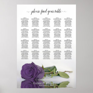 Amethyst Lila Rose 20 Tabelle Seating Chart Poster
