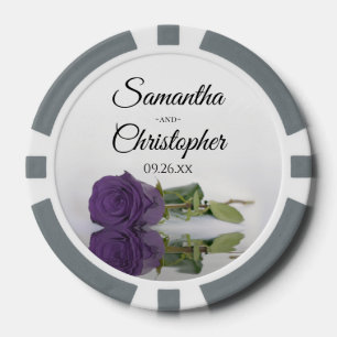 Amethyst Lila Rose Ehepaare und Hochzeitstag Pokerchips