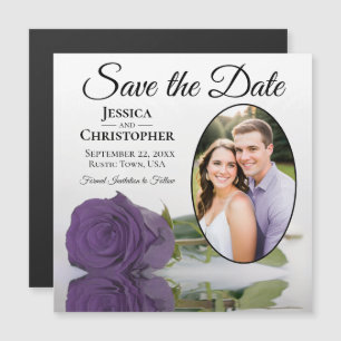Amethyst-Lila-Rose Save-The-Date-Foto-Magnet Magnetkarte