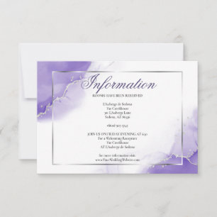 Amethyst Lila Script Silver Information Einladung