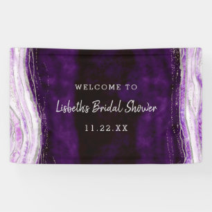 Amethyst Lila & Silver Brautparty Willkommen Banner