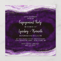 Amethyst Lila & Silver Geode Engagement Party