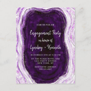 Amethyst Lila & Silver Geode Engagement Party Einladung