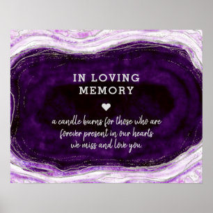 Amethyst Lila & Silver in Love Memory Sign Poster