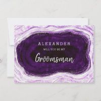 Amethyst Lila & Silver Trauzeuge Vorschlagskarte