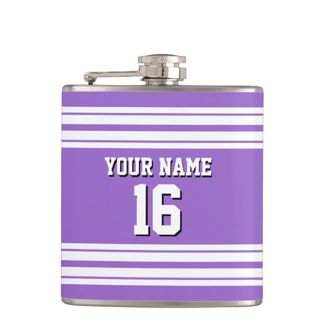 Amethyst Lila Whisky Team Jersey Name Flachmann (Vorderseite)
