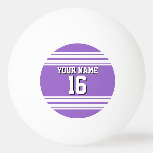 Amethyst Lila Whisky Team Jersey Name Tischtennisball (Vorderseite)