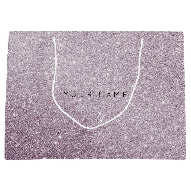 Amethyst Lila White Plum Glitzer Gefallen Geschenk Große Geschenktüte (Vorderseite)