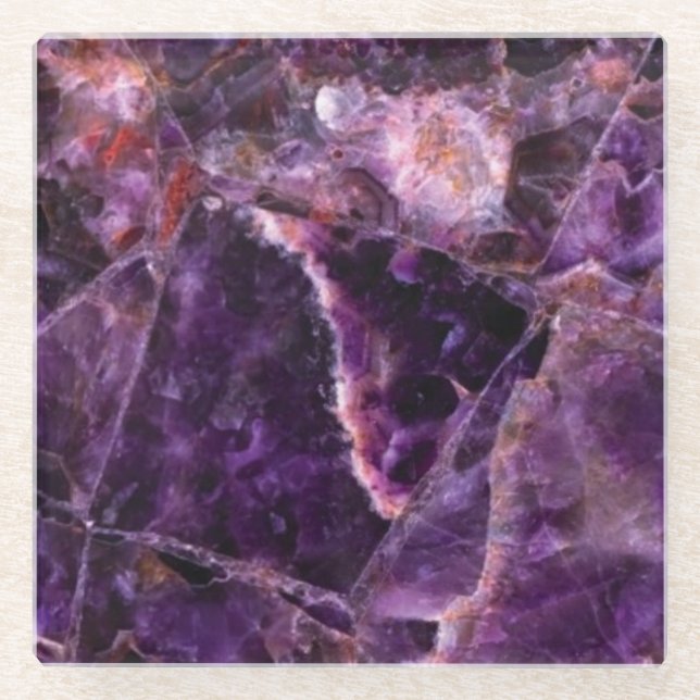 Amethyst magischer MarmorglasUntersetzer Glasuntersetzer (Vorderseite)