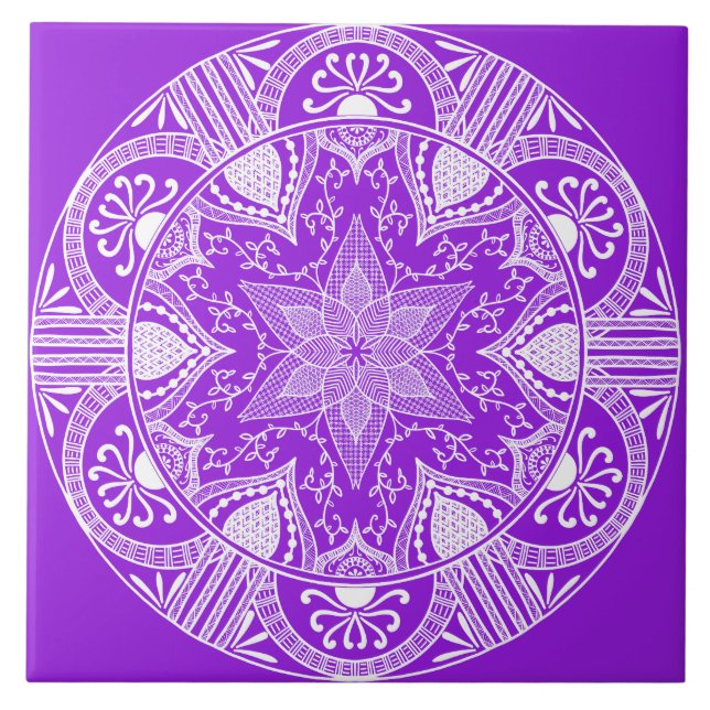 Amethyst Mandala Fliese (Vorderseite)
