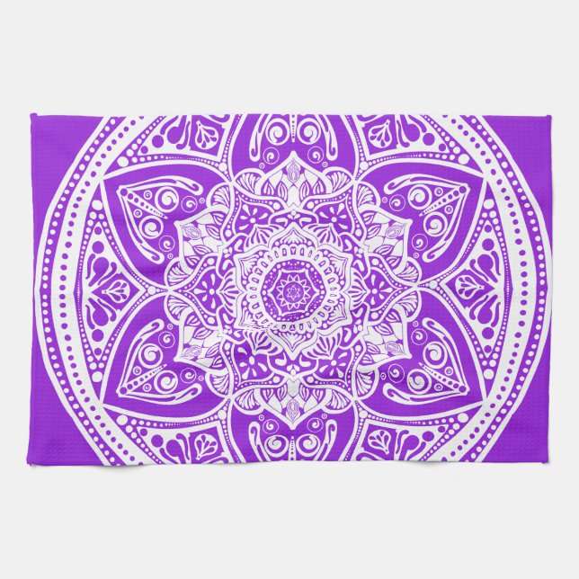 Amethyst Mandala Geschirrtuch (Horizontal)