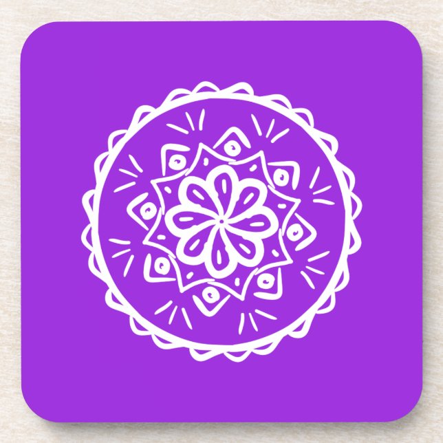 Amethyst Mandala Getränkeuntersetzer (Vorderseite)