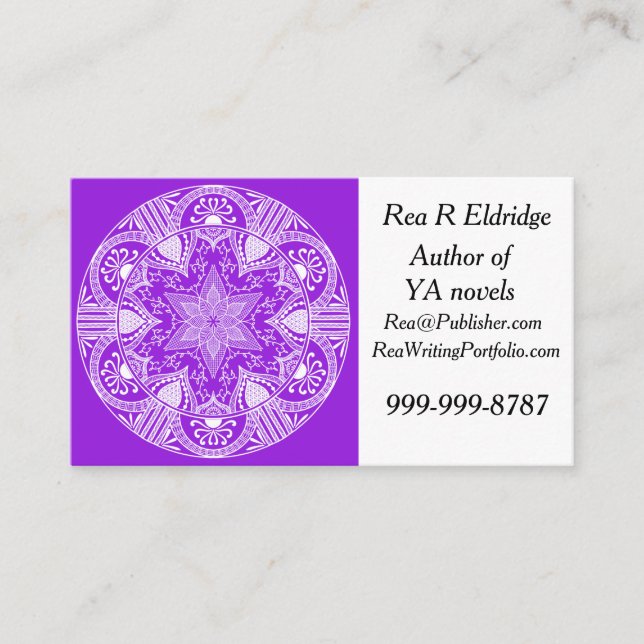 Amethyst Mandala Visitenkarte (Vorderseite)